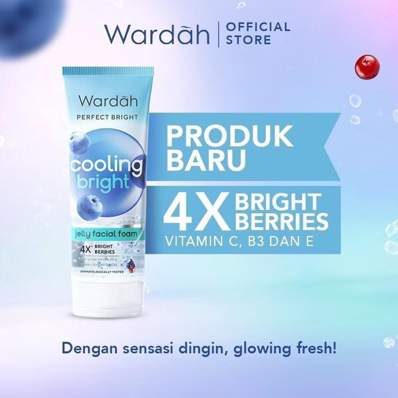 Wardah Cooling Bright Jelly Foam Face Wash - Refresh & Brighten All Skin Types 100ml