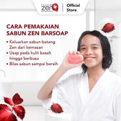 Zen Antibacterial Bar Soap – Japanese Red Shiso & Pure Tea Tree 4 x 60g | Herbal Antibacterial Protection for Clean, Healthy Skin | Refreshing Scent & Gentle Cleanse