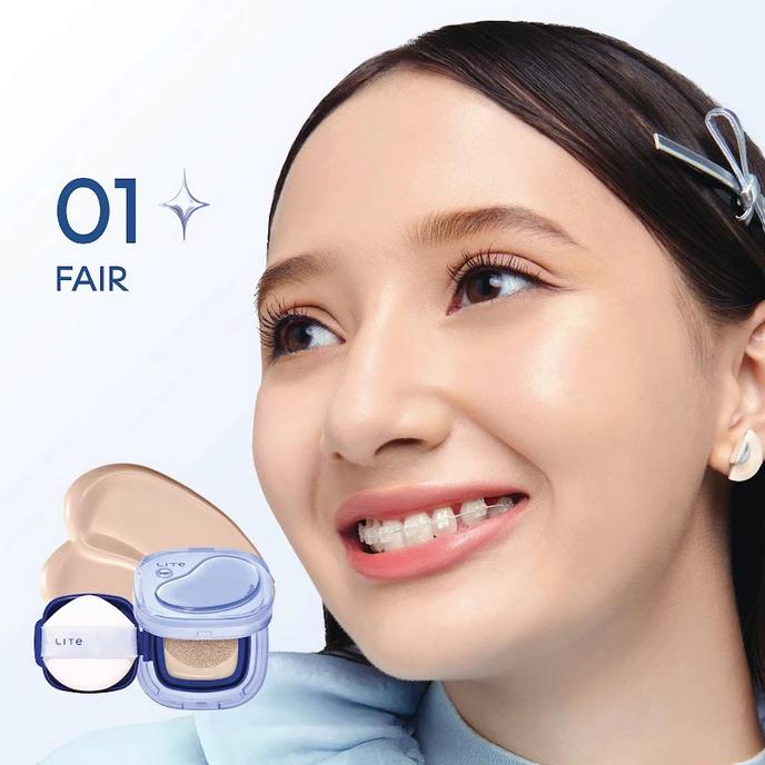 Wardah Lite Skin Filter Cushion 11g NEW Flawless Coverage Cooling Sensation for Sensitive Acne-Prone Skin with Ceramide SPF 40 PA++++ Lightweight Makeup Lasts 8 Hours