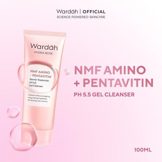 Wardah Hydra Rose Gentle Skin Barrier Cleanser with NMF & Pentavitin – pH 5.5 Hydrating Face Wash