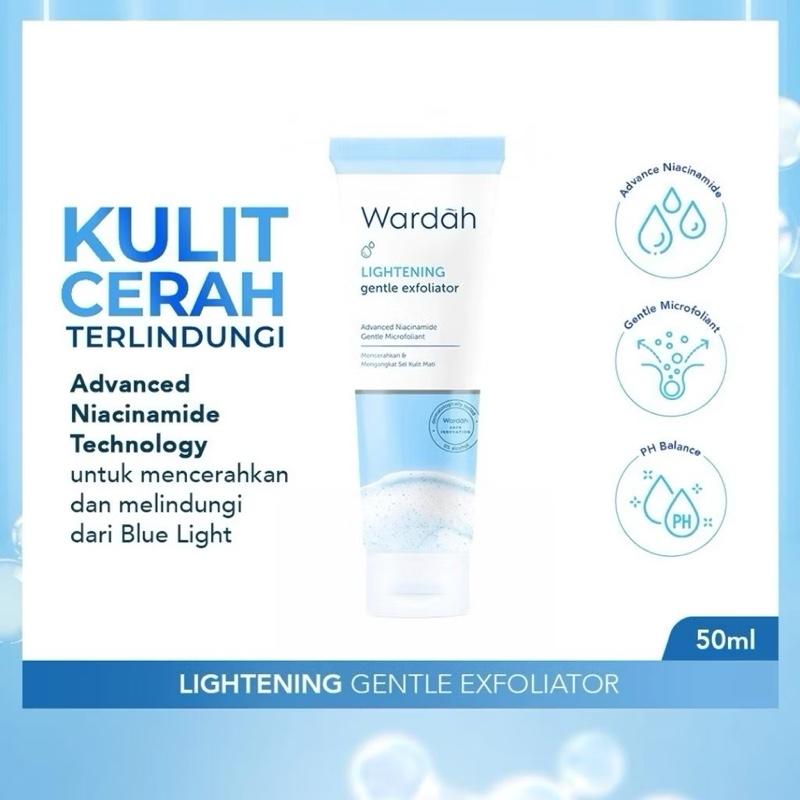 Wardah GlowRevive Lightening Gentle Exfoliator with Advanced Niacinamide 50 mL for Sensitive Skin Daily Use