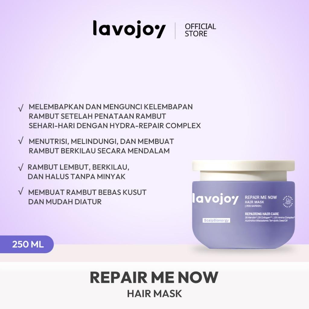 [NEW LAUNCH]  Lavojoy Repair Me Now Hair Mask Iris Garden 250ml | Halus & Berkilau Tanpa Lepek | Multi-Layering Repair With 3×Keratin + 3×Collagen + 15× Amino Complex + Argan + Macadamia Oil + Peptide Hydra-Repair