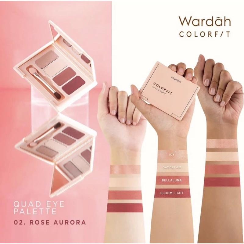 Wardah Colorfit Quad Eye Shadow Palette - Sunlit Blaze, Rose Aurora & Brunette Dawn