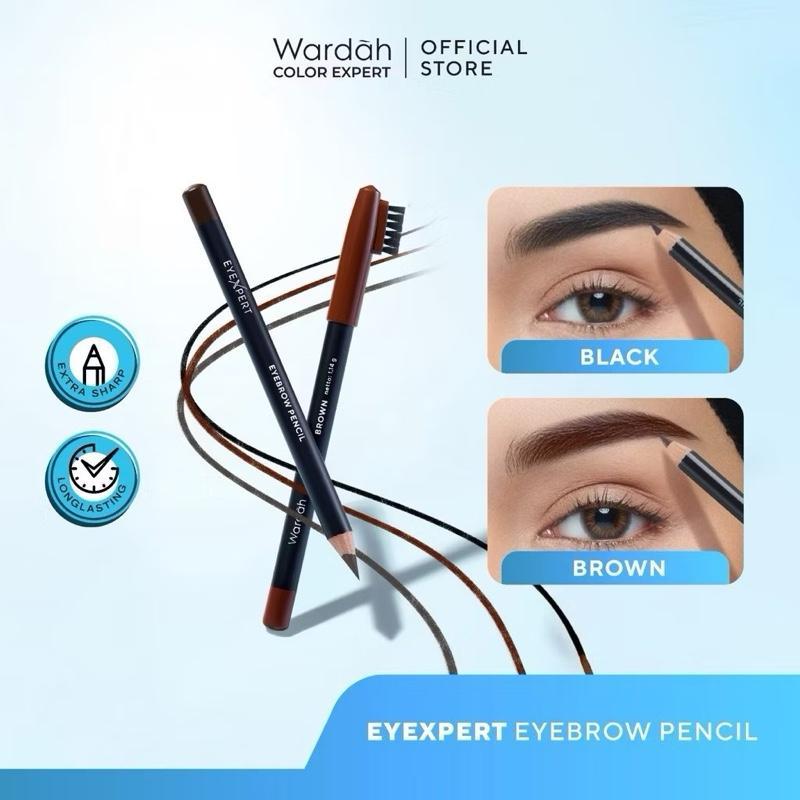 Wardah EyeXpert Precise Brow Definer | Long-Lasting Pigmented Eyebrow & Eyeliner Pencil for Flawless Eye Look
