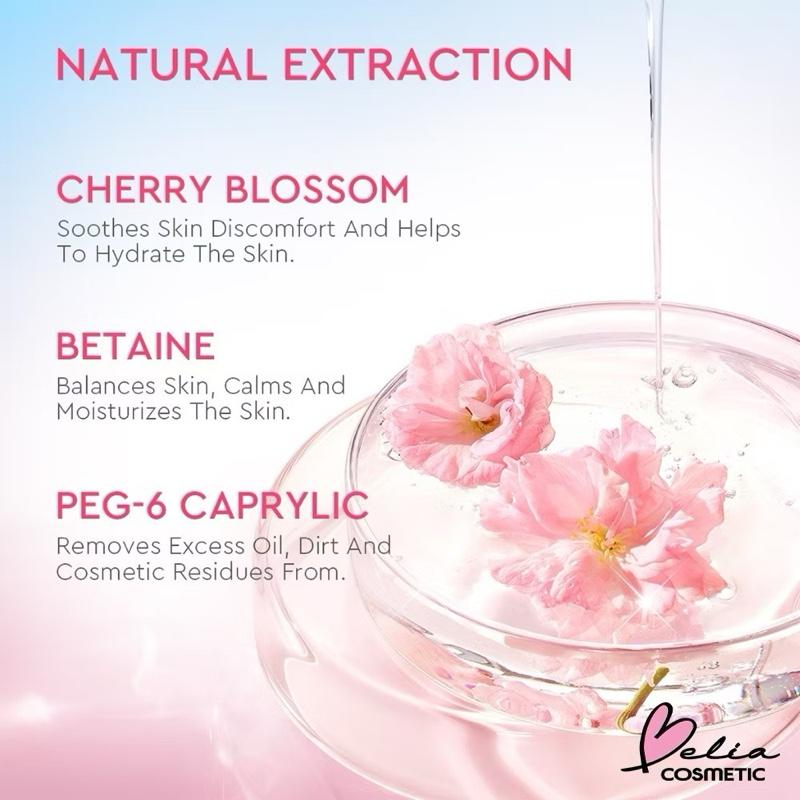 GLAD2GLOW Sakura Splash Micellar Water – Cherry Blossom & Betaine 130ml | Gentle Yet Powerful Cleanser