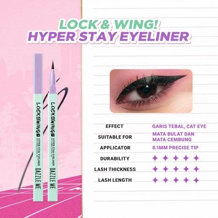 Dazzle Me Lock&Wing! Hyper Slim Stay Eyeliner | Lock&Pop! Volumax-ing Longlash-ting Mascara | Lock & Shape! Eyebrow Pencil