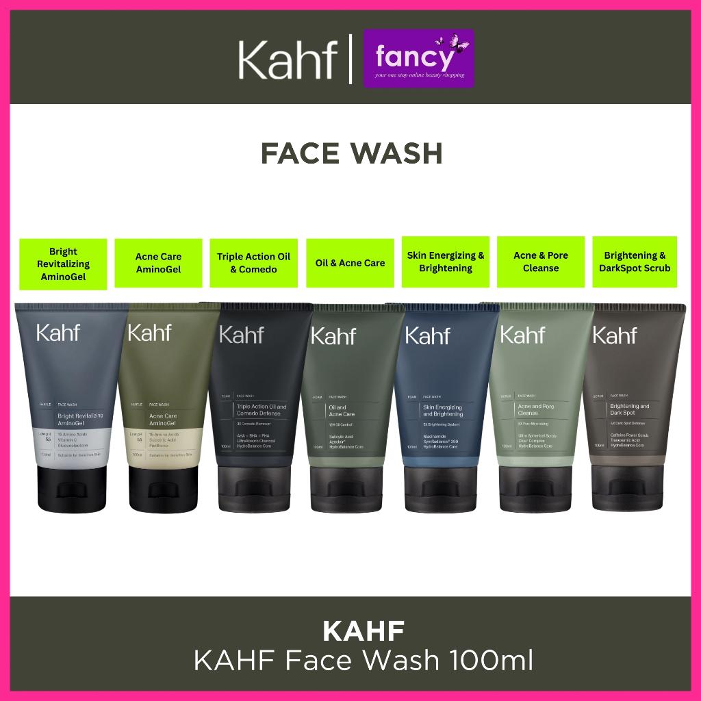 KAHF Face Wash 100 ml Energizing & Brightening / Oil & Acne / Oil & Comedo / Scrub / Acne Pore Cleanse Scrub NEW