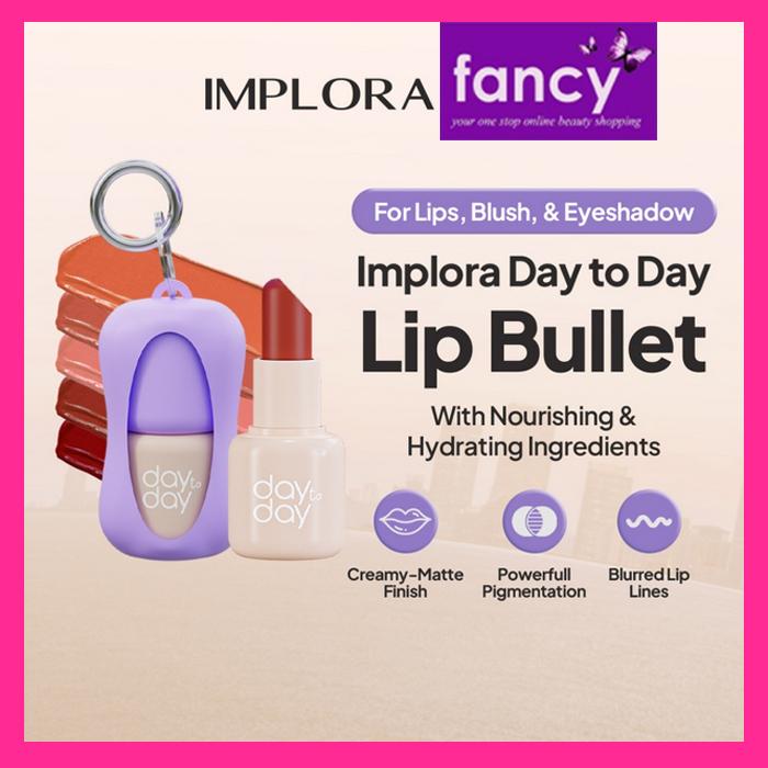 Implora Day to Day Lip Bullet – Multi-Use Lipstick, Blush & Eyeshadow Stick