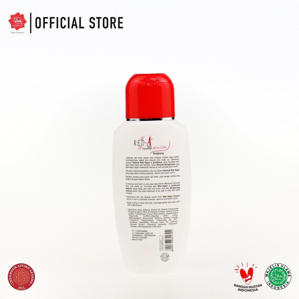 Red-A Face Cleanser All In One Bengkuang with Bengkuang, Sunflower & Red Algae Extract (WHITENING & GLOWING) - 125ml
