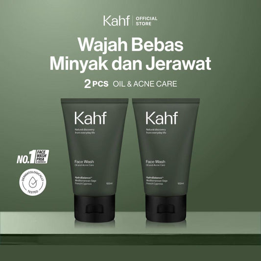 Kahf Men's Oil & Acne Care Face Wash - Twin Pack