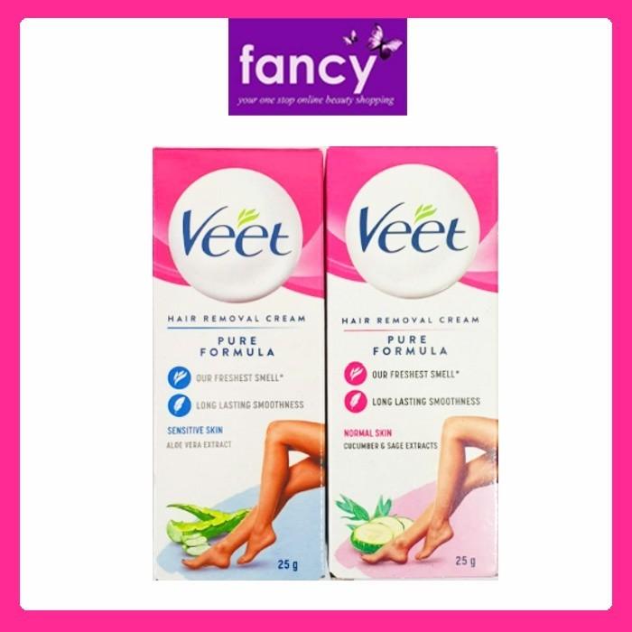 Veet Pure Hair Removal Cream 25g / 60g – Normal (Pink) / Sensitive (Blue) – Smooth Skin Formula [NEW]