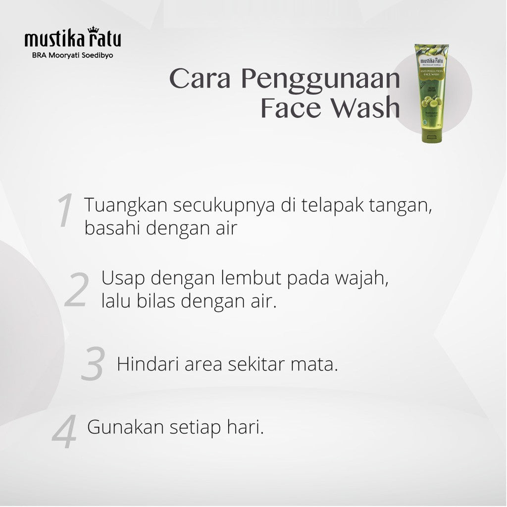 Mustika Ratu Anti Pollution Zaitun Face Wash 100gr sabun cuci muka natural