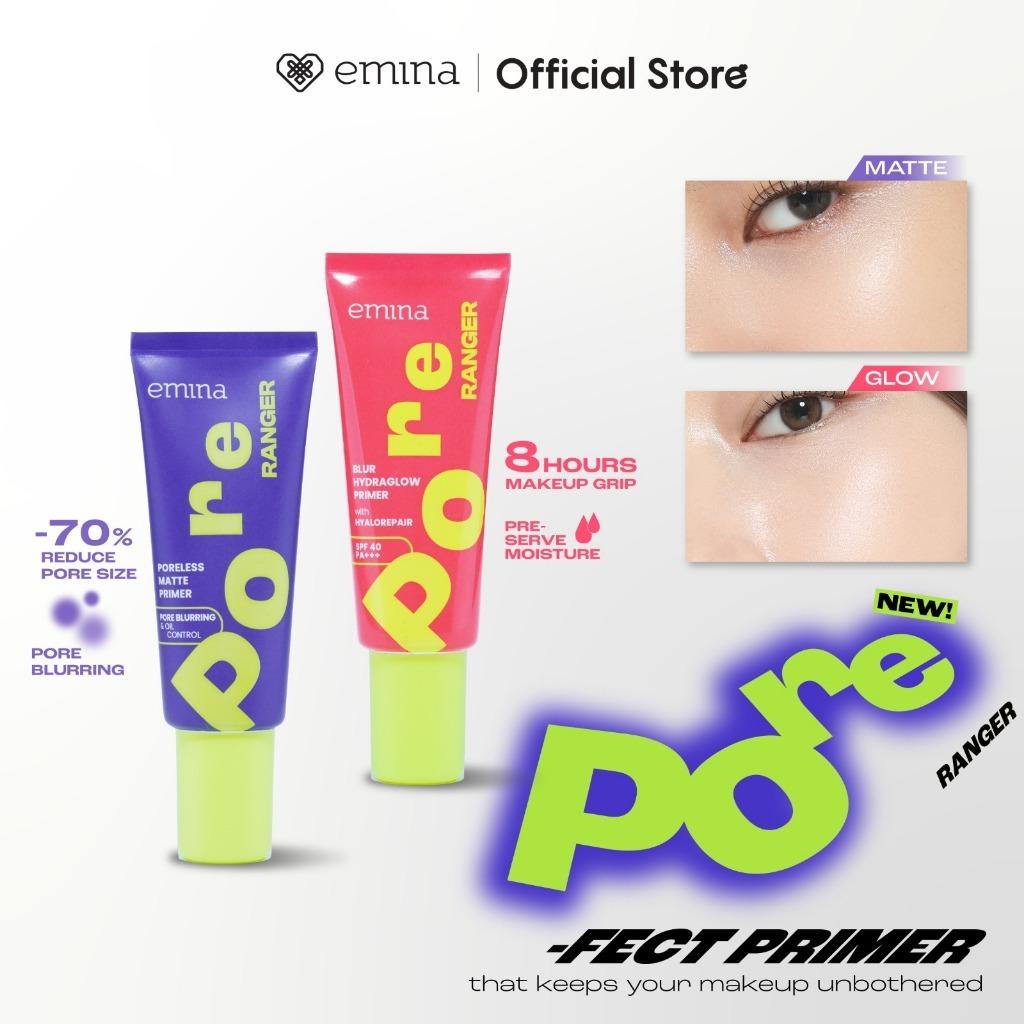 Emina Pore Ranger & Blur Hydraglow Primer 20ml – Smooth Out Pores, Lock In Makeup, Choose Your Finish: Matte or Glow