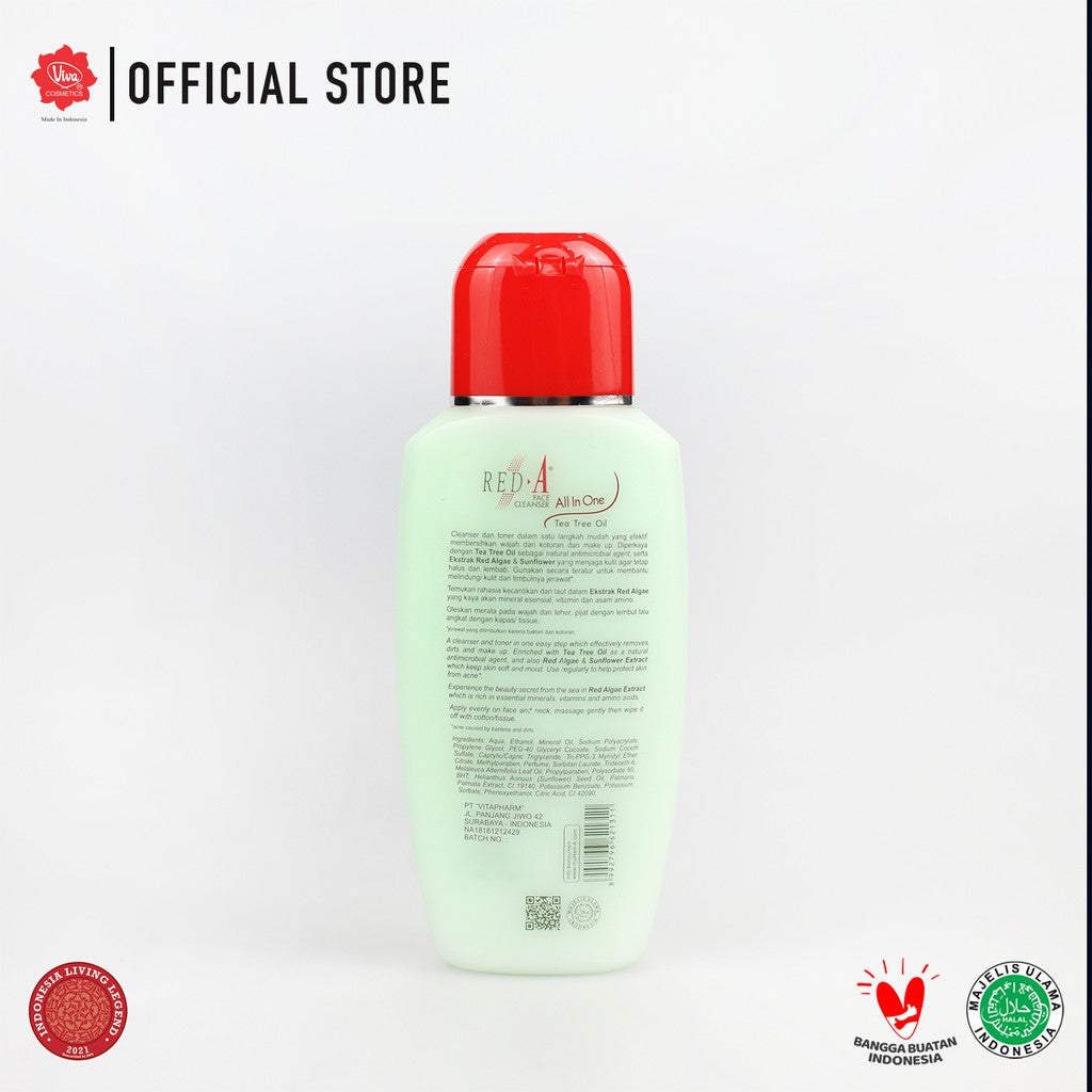 Red-A Face Cleanser All in One for ACNE SKIN with Tea Tree Oil (Kulit Berminyak & Berjerawat)- 125ml