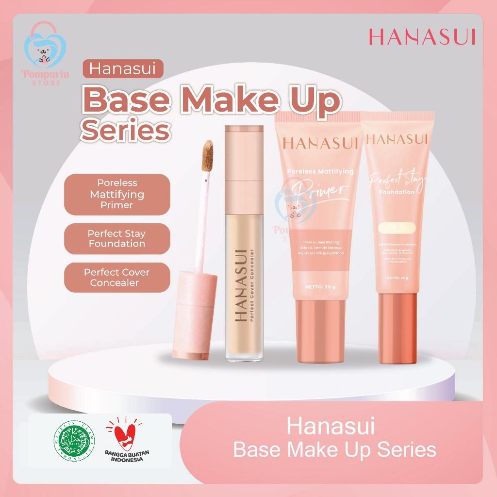 Hanasui Base Make Up Series - Poreless Mattifying Primer Perfect Stay Foundation & Perfect Cover Concealer Makeup Set