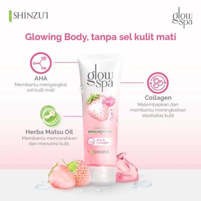 Shinzu’i Glow Spa Gel Exfoliating Ichigo 260ml | Gentle Brightening Gel with Strawberry Extract & Natural Scrub