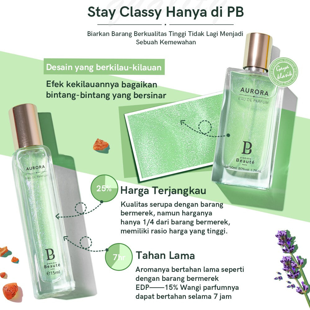 PREMIERE BEAUTE perfume Fashion Aurora 15/50ML Parfum Pria Amber&Lavender EDP Tahan Lama 24 jam EDP farfum perfume