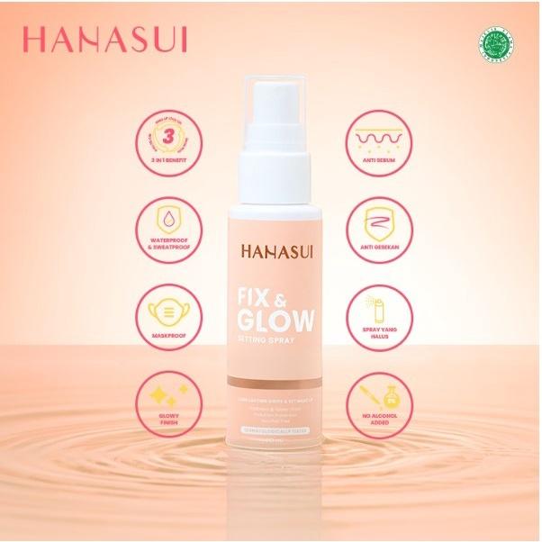 Hanasui Fix & Glow Setting Spray 60 ml Make Up Bercahaya