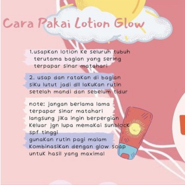 Lotion glow by heloise beauty (lotion pemutih / bekas luka / jerawat punggung) BPOM