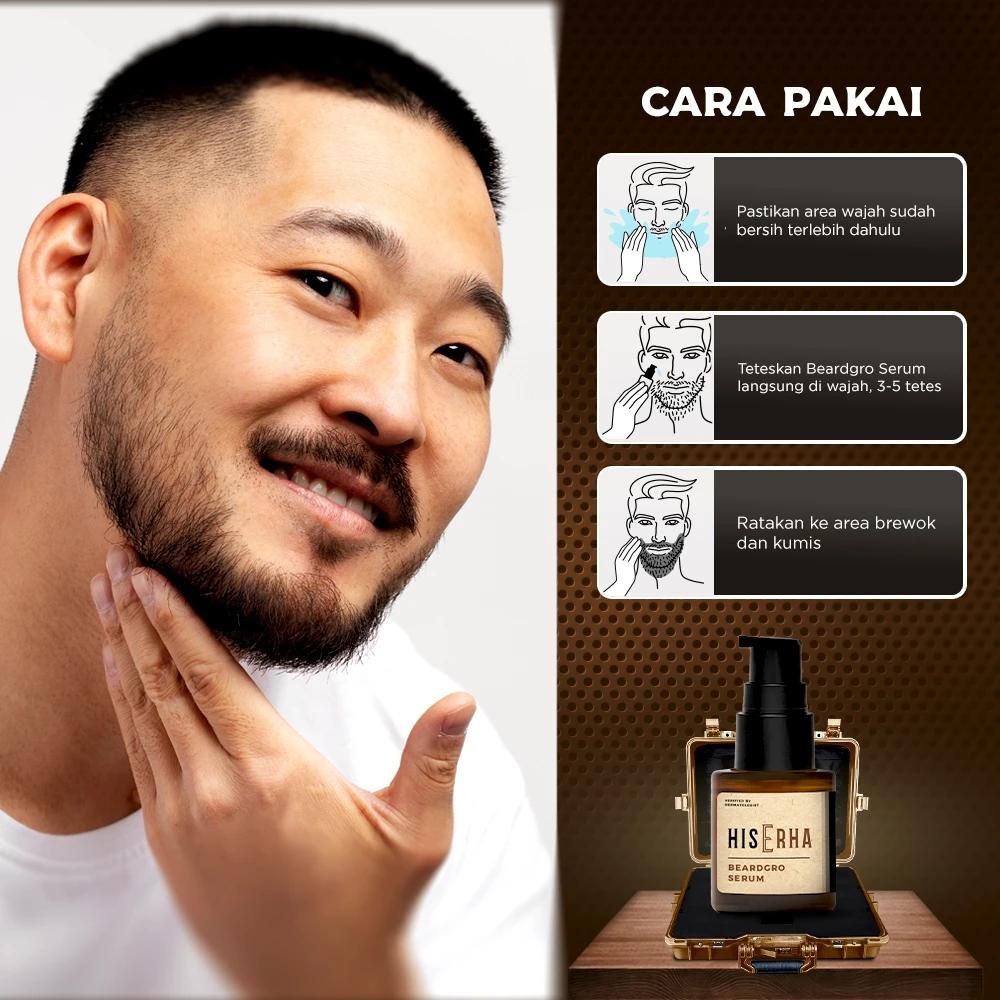 HIS ERHA Beardgro Serum 20 ml - Beard Growth Serum for Men, Stimulates Fast & Thick Beard, Dermatologist Verified