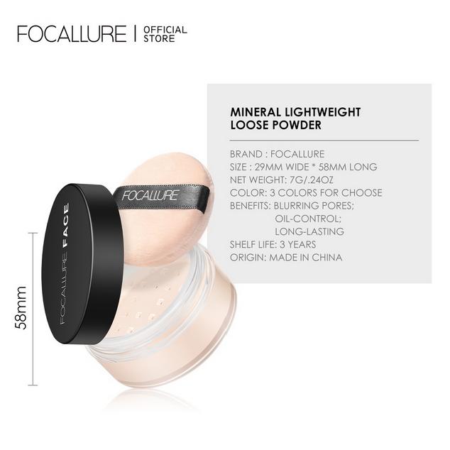 FOCALLURE Super Fine Setting Loose Powder BPOM Original Bedak Tabur