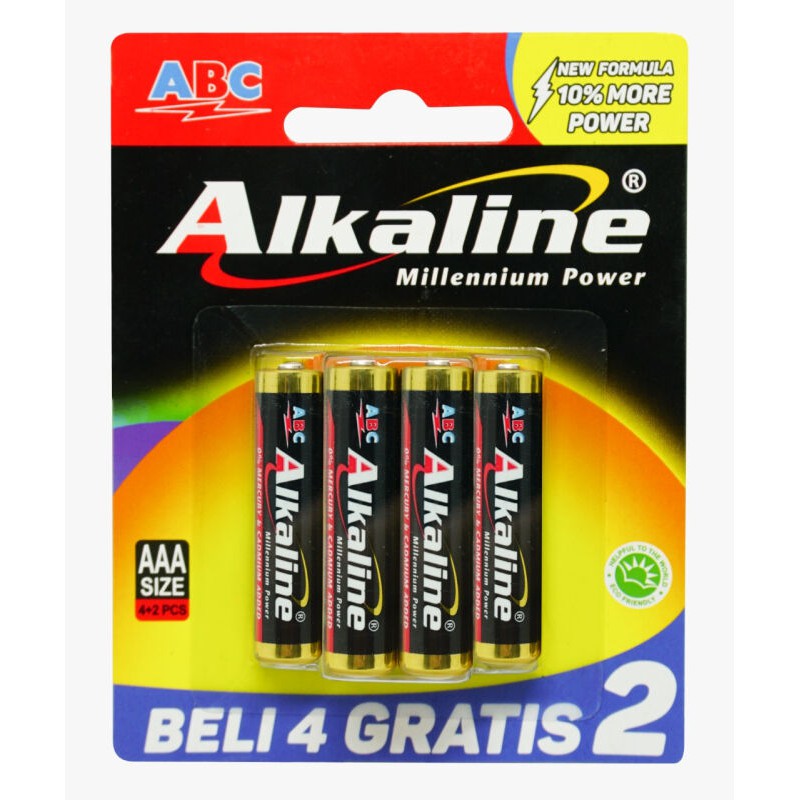 ANEKA BATERAI ALAKALINE ABC BATTERY ALKALINE  LR-20-2B   ABC BATTERY ALKALINE 9VOLT 6LR61   ABC BATTERY ALKALINE LR03 4B+2   ABC BATTERY ALKALINE LR03-2B+1B   ABC BATTERY ALKALINE LR06 4B+2   ABC BATTERY ALKALINE LR06-2B+1B   ABC BATTERY SPW 9 VOLT   ABC