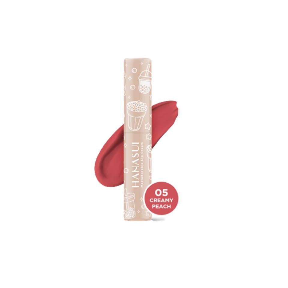 HANASUI Mattedorable Lip Cream – Lip & Cheek Tint, Boba / Matcha Latte Shades