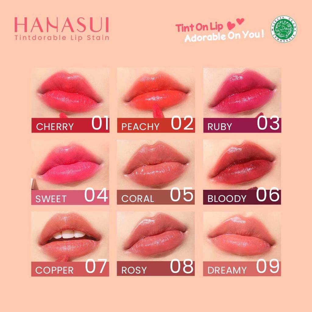 Hanasui Tintdorable Lip Stain - Long Lasting Halal Liptint with 9 Shades Available - Cherry, Cherry Berry, Sweet, Bloody, Root, Coffee, Wine