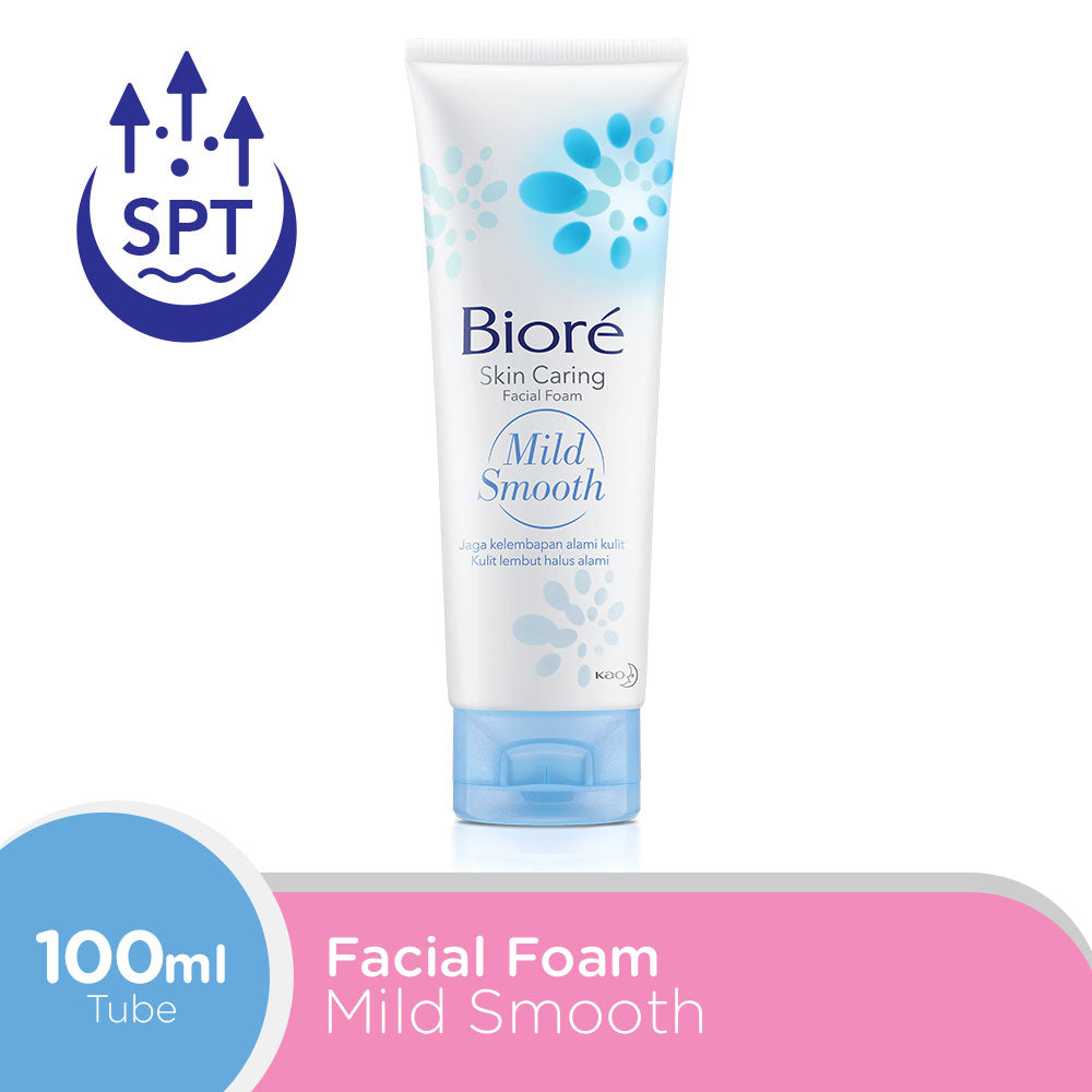 Biore Skin Caring Sabun Cuci Muka Untuk Kulit Kering Mild Smooth Natural Moisturizer 100 gr - Facial Wash