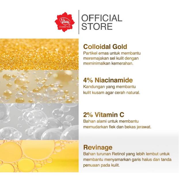 Viva Serum 20ml – Gold Whitening / Vitamin C Collagen – Brightening & Nourishing Face Serum (NEW)