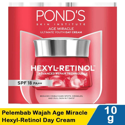 POND'S Age Miracle Hexyl-Retinol Day Cream 10g - Ultimate Youth SPF18 PA++ Pelembab Wajah with Advanced Repair Technology