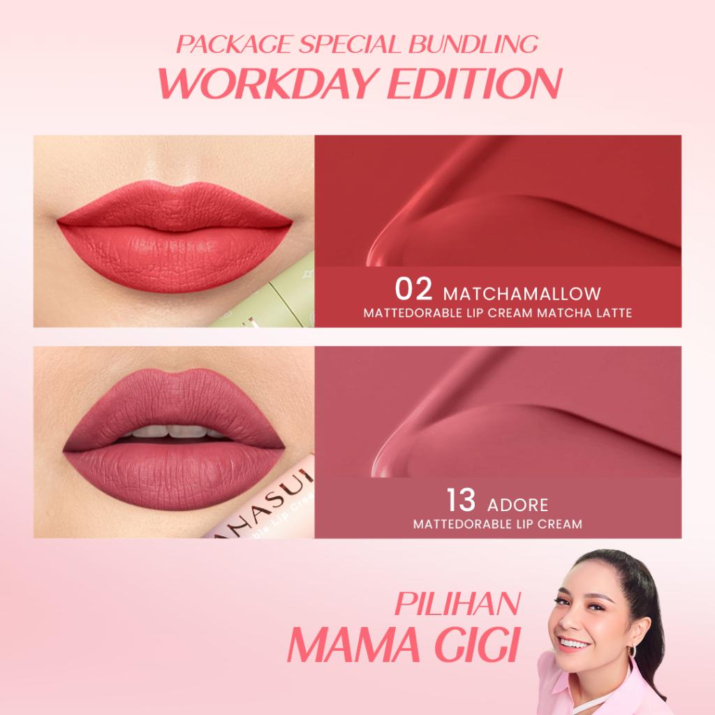Hanasui Mattedorable Lip Cream Matte - Matcha Latte & Boba Series Halal Certified Lip Gloss