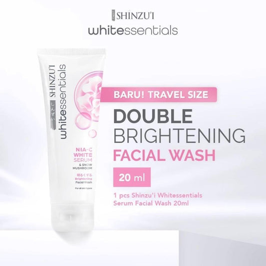 SHINZUI White Essential Double Brightening Facial Wash Snow Mushroom 20ml – Brightening Face Cleanser
