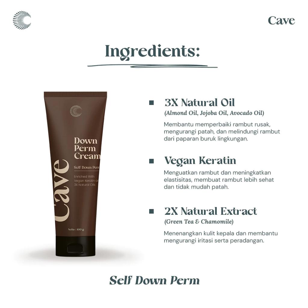 Cave Official Store Down Perm Cream 100g - Self Down Perm Gel for Men's Hair Styling with Smoothing Effect
