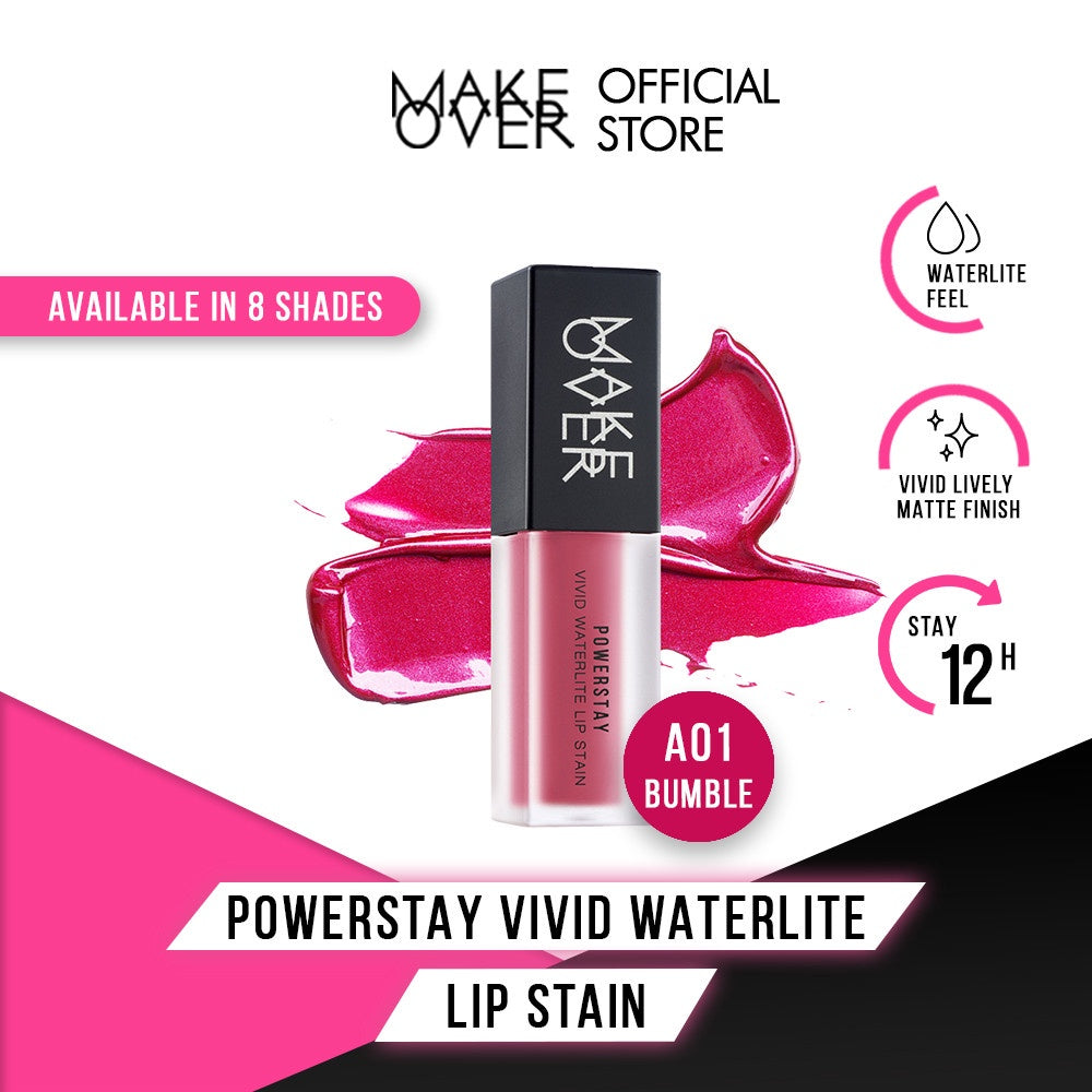 MAKE OVER Powerstay Vivid Waterlite Lip Stain - Liptint tahan lama ringan watery base ombre nude