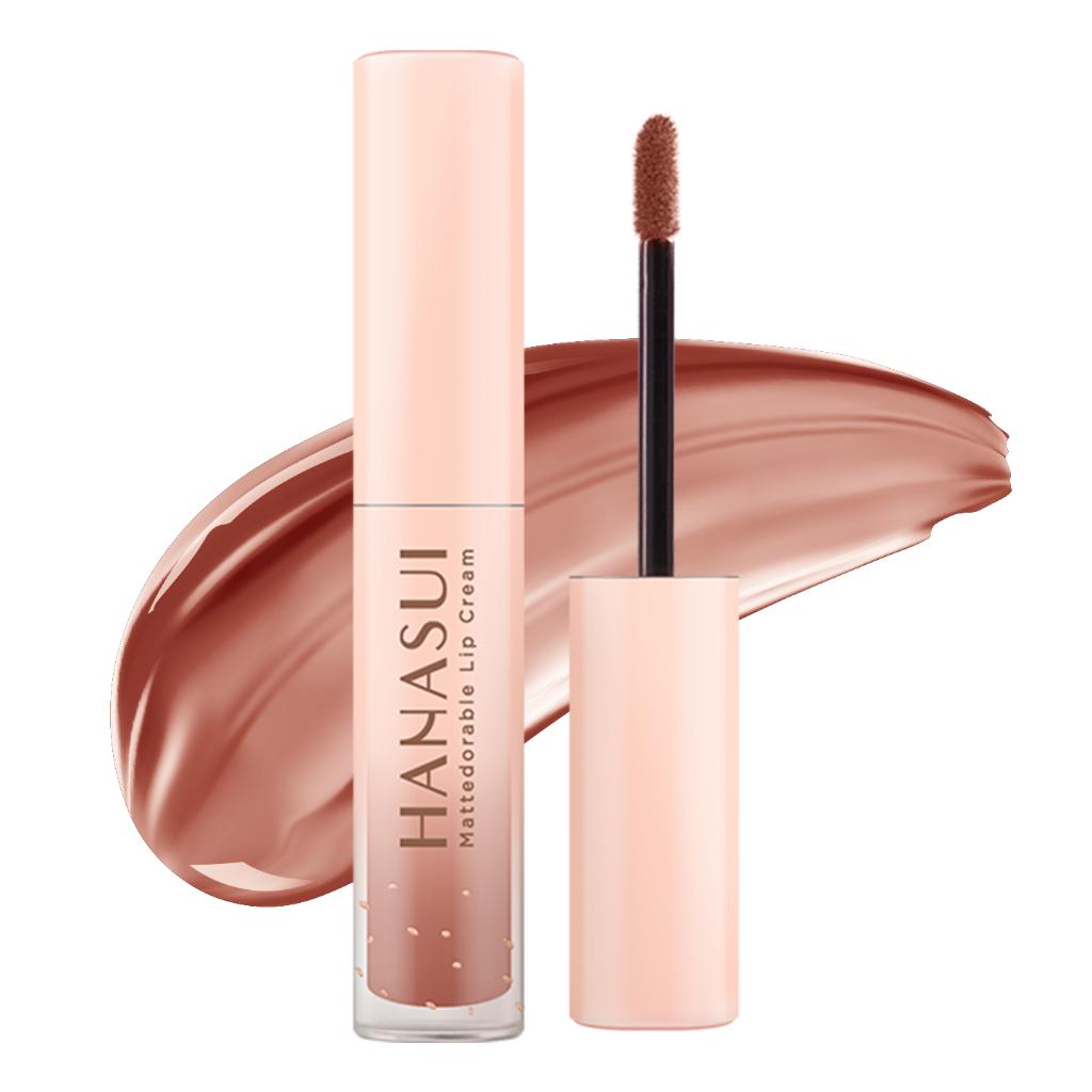 Hanasui Mattedorable Lip Cream Matte - Matcha Latte & Boba Series Halal Certified Lip Gloss