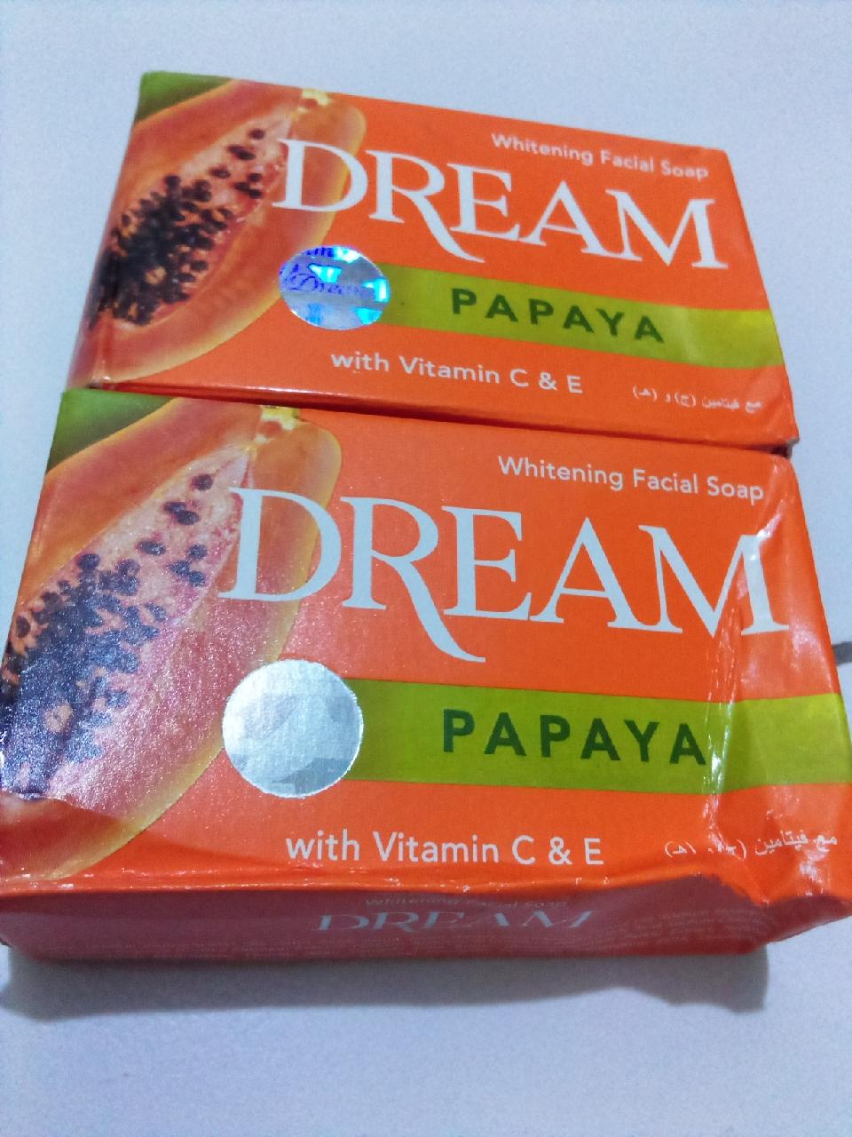 Dream Papaya Whitening Facial Soap with Vitamin C & E - 100g for Brightening & Gentle Cleansing