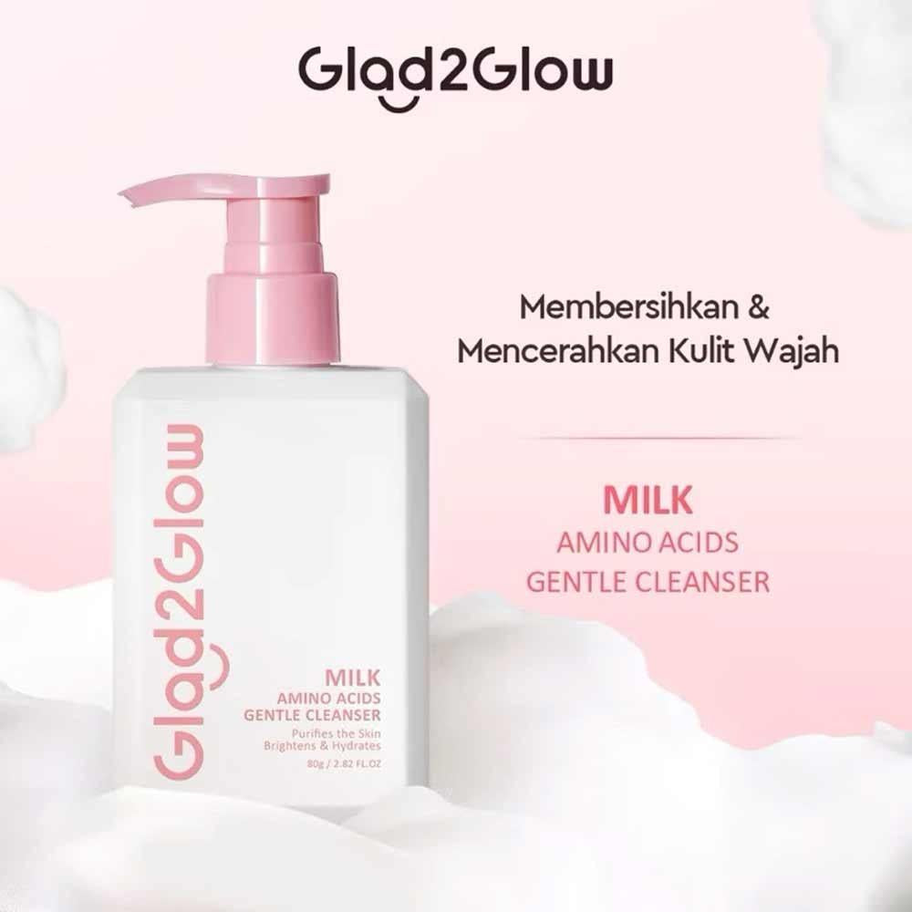Glad2Glow – Brightening Cleanser Milk with Amino Acid 80g | Gentle Glow-Boosting Face Wash for Radiant Skin