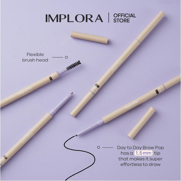 Implora Day to Day Brow Pop – 2-in-1 Eyebrow Pencil with Spoolie