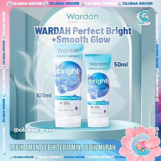Wardah BrightGlow+ Smooth Foam Cleanser | 50ml & 100ml | Radiant Skin Facial Wash