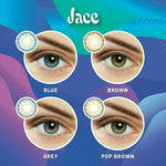 Softlens Top Gel Jace Pop Brown / Grey / Brown / Blue  - BISA MINUS ( -0.50 s/d -10.00 )