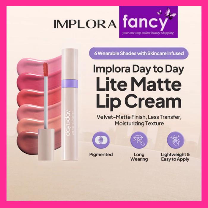 Implora Day To Day Lite Matte Lip Cream - Velvet-Matte Finish, Less Transfer, Moisturizing Texture, Pigmented, Long Wearing, Lightweight & Easy to Apply