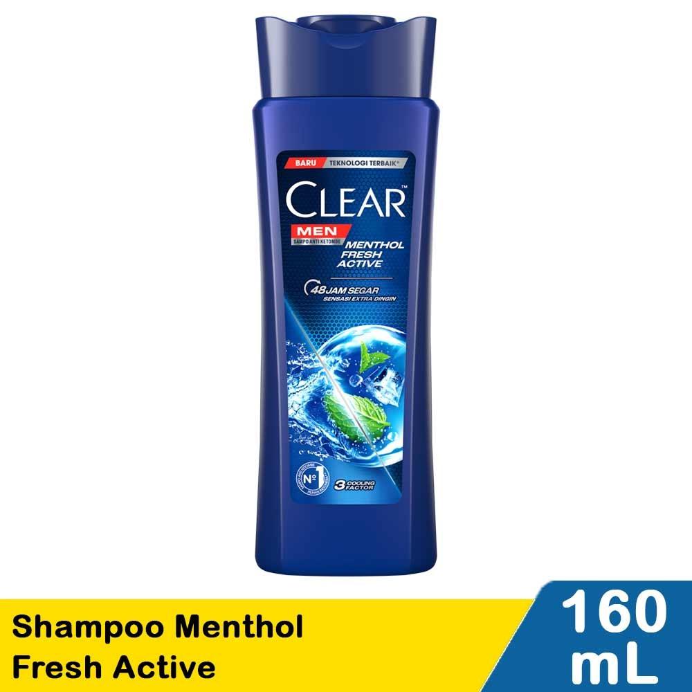 CLEAR Men Total Care Anti-Dandruff Shampoo - 3X Cleansing Power Fights Itch & Oil Menthol Fresh Active 160mL