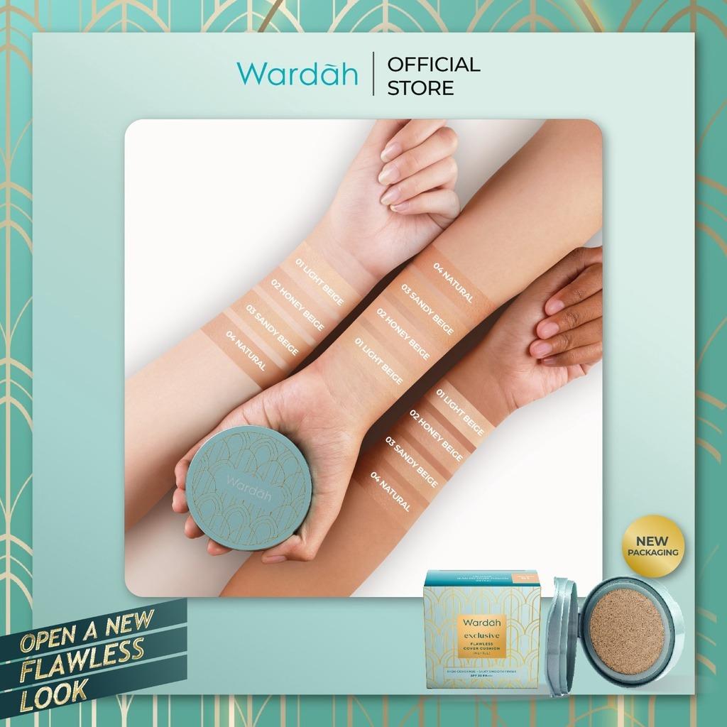 WARDAH Exclusive Flawless Cover Cushion Refill Make Up – High Coverage Cushion Foundation with Smooth Finish