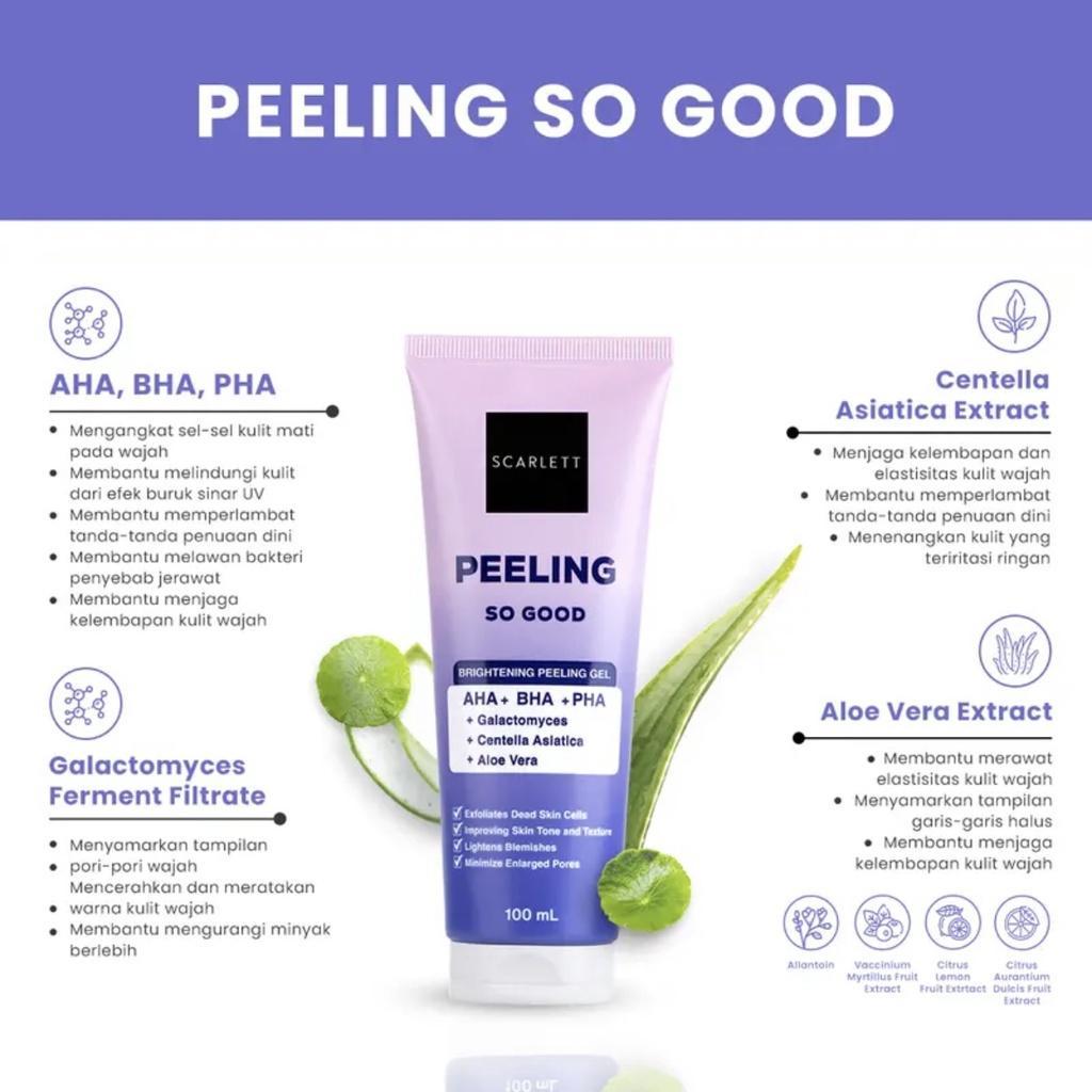 SCARLETT Whitening Peeling So Good Brightening Peeling Gel Scrub with 2% PHA Galactomyces Centella Asiatica & Aloe Vera for Enhanced Skin Brightness