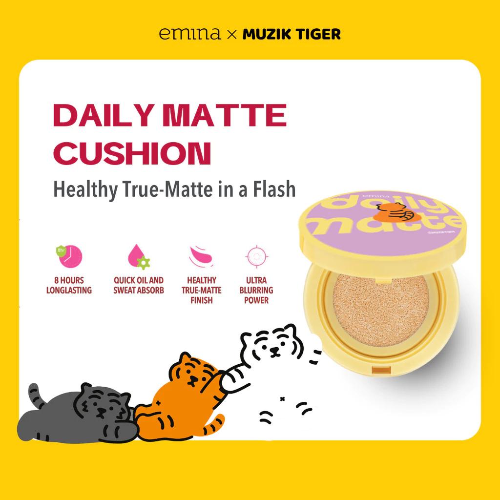 Emina Daily Matte Cushion 15g - Oil Control Cushion with SPF 25 PA++ Long Lasting 8 Hours Matte Finish
