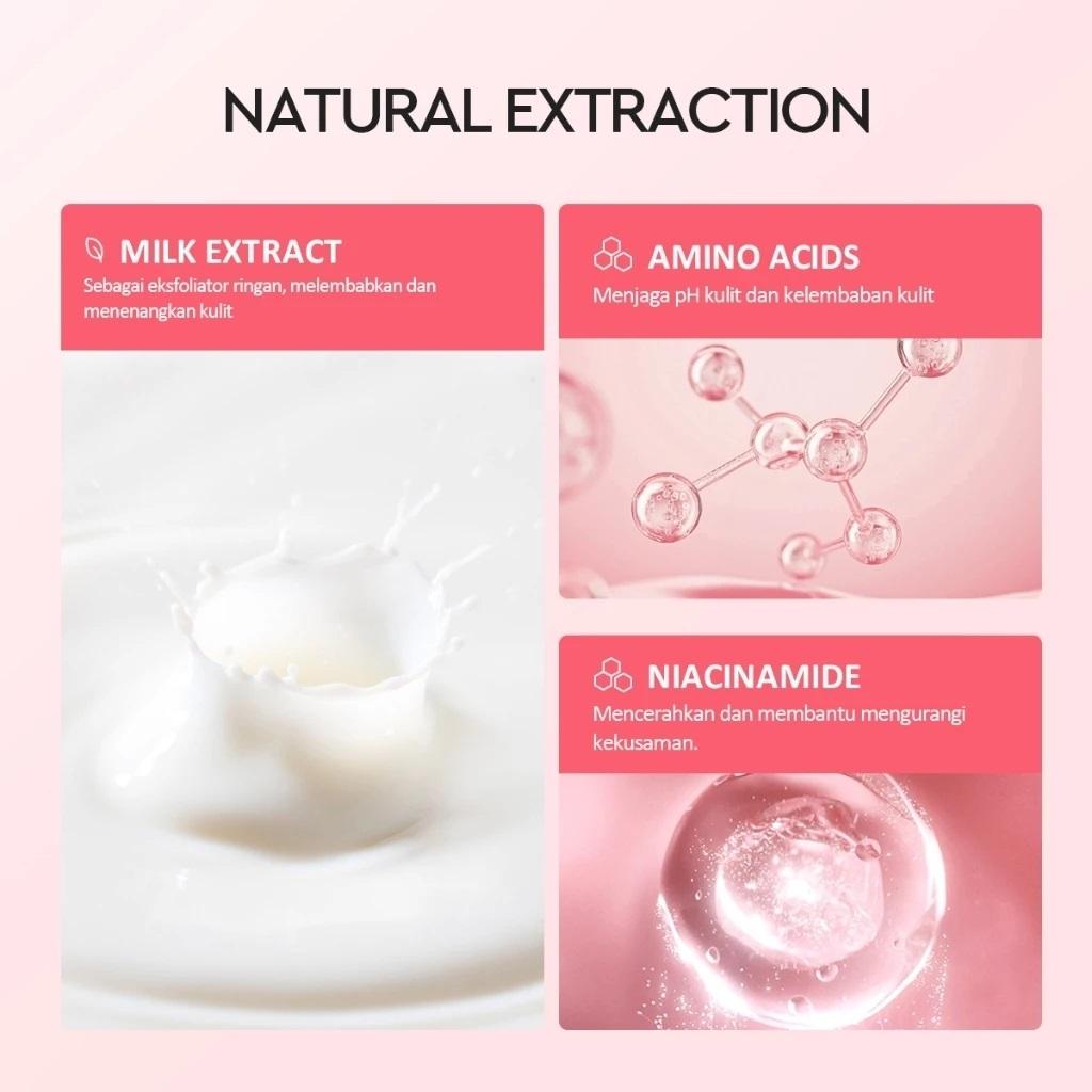 GLAD2GLOW Milk Amino Acid Gentle Cleanser Brightening Face Wash 80mL | Gentle Cleansing & Brightening Skincare for All Skin Types