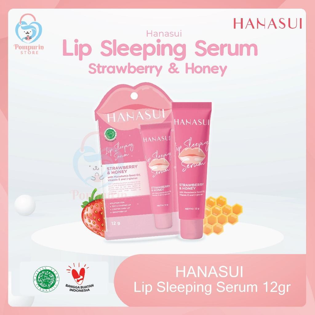 HANASUI Lip Sleeping Serum Strawberry & Honey 12g Halal Lip Care Moisturizing Formula
