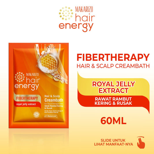 Makarizo Hair Energy Fibertherapy Hair & Scalp Creambath Royal Jelly 60 mL