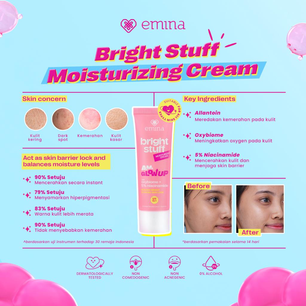 Emina Bright Stuff Moisturizing Cream SPF15 20ml – Brightening Face Moisturizer (NEW!)